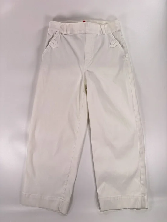 Spanx White Stretch Twill Cropped Wide Leg Pants Medium Petite - Picture 2 of 14
